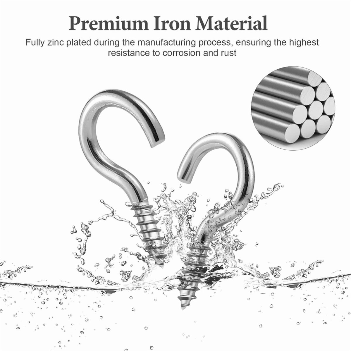 100 Pcs Screw Hook Hanging Ceiling Hooks Screw Hooks Cup Hooks Screw
